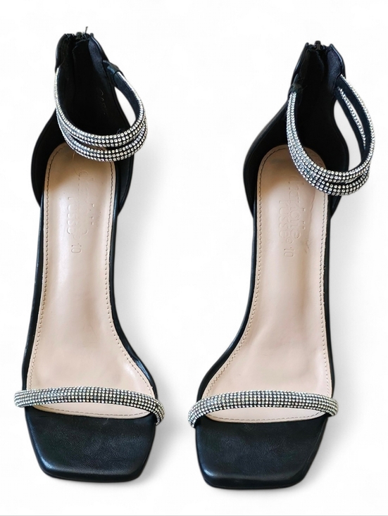 Charlotte Russe Black Rhinestone Heel Sandals Size 10 - Picture 2 of 10